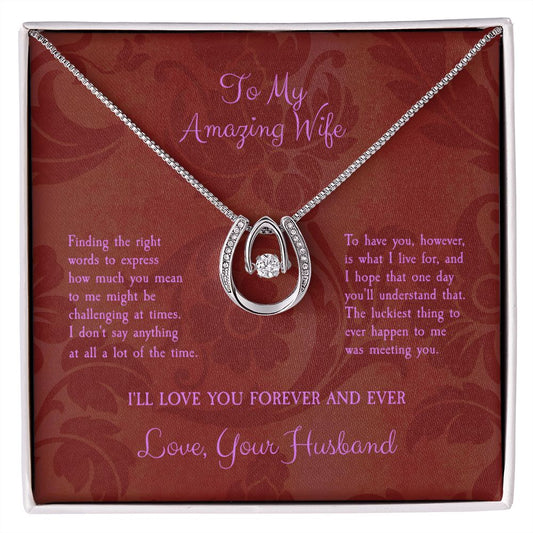 To My Amazing Wife...Lucky In Love Necklace