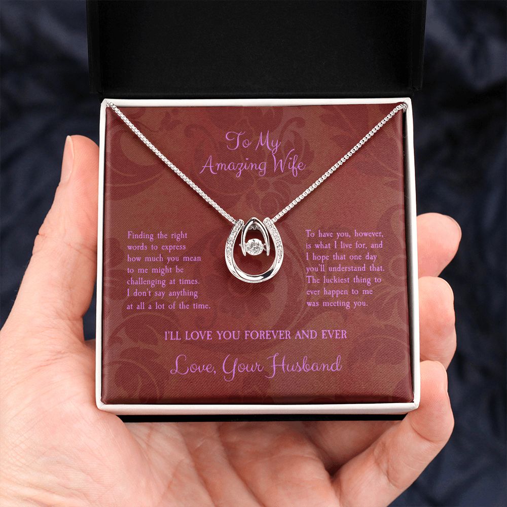 To My Amazing Wife...Lucky In Love Necklace