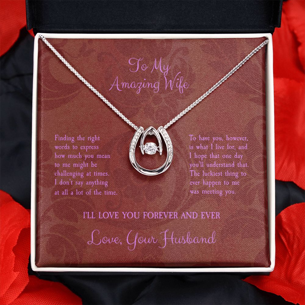 To My Amazing Wife...Lucky In Love Necklace