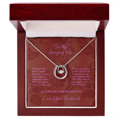 To My Amazing Wife...Lucky In Love Necklace